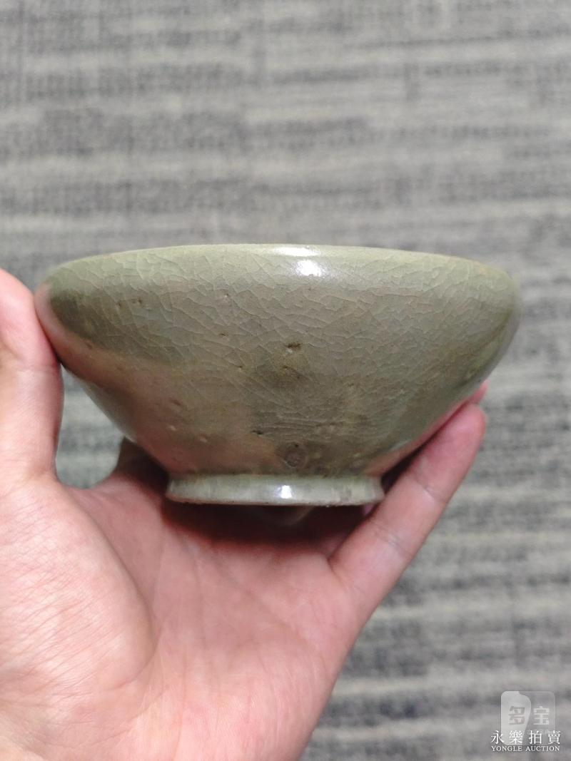 明 青釉堆塑盏托（一套） - 图3